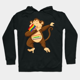 Funny Monkey Dabbing Pride LGBT Gay Be Lesbian Hoodie